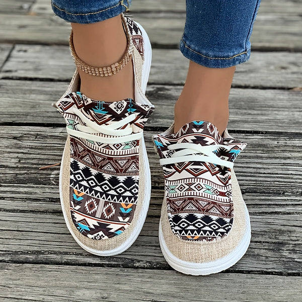 Soléa Rivera Aztec Lace-Up Canvas Shoe