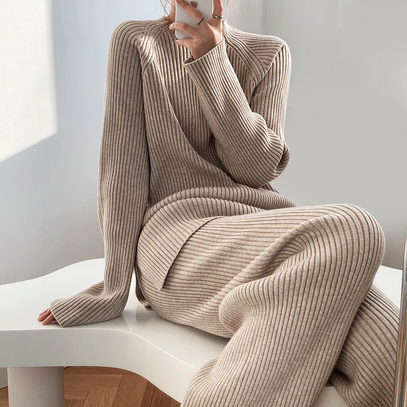 VÊTURO Rib-Knit Sweater And Pant Set By Lilith Thorne