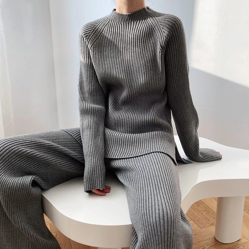 VÊTURO Rib-Knit Sweater And Pant Set By Lilith Thorne