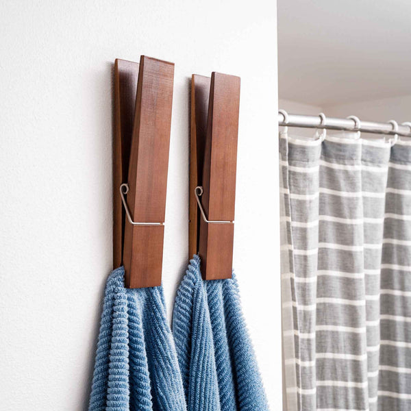 Giant Clothespin Bathroom Towel Holder (Pack of 2)