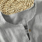 Cotton-Linen Blend Tee with Button-Down Collar