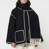 Diotome | Embroidered Wool Blend Scarf Jacket