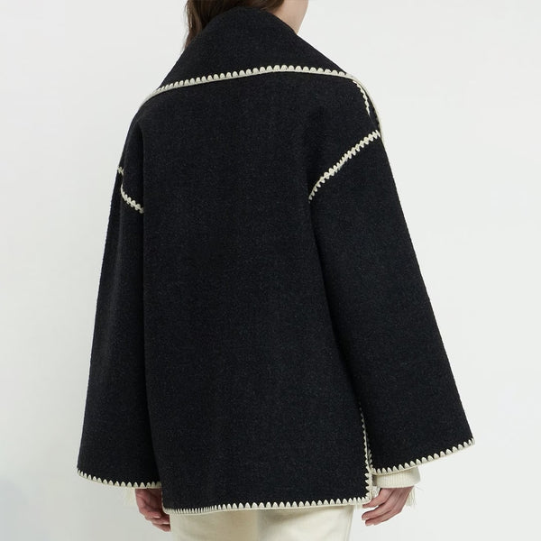 Diotome | Embroidered Wool Blend Scarf Jacket