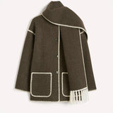 Diotome | Embroidered Wool Blend Scarf Jacket