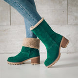 Cozy Chic Fur-Top Foldable Boots