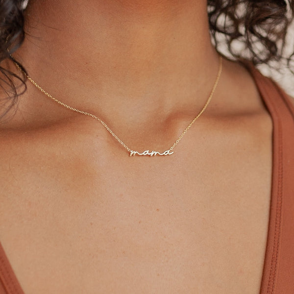 Delicate Handwritten Mama Necklace