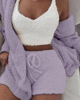 Cozy Elegance: 3-Piece Plush Women's Set