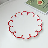 Evelyn - Red Rimmed Plates and Cups