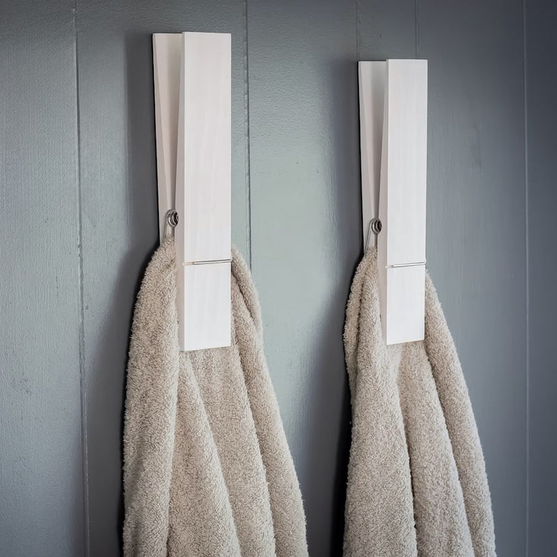 Giant Clothespin Bathroom Towel Holder (Pack of 2)