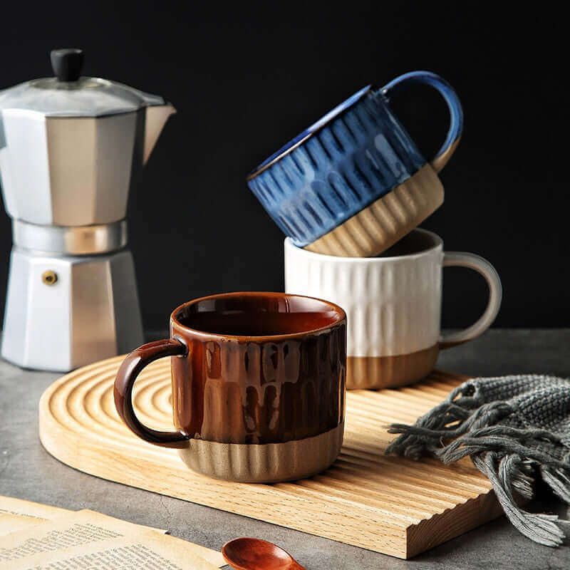 Large Retro Ceramic Coffee Cup