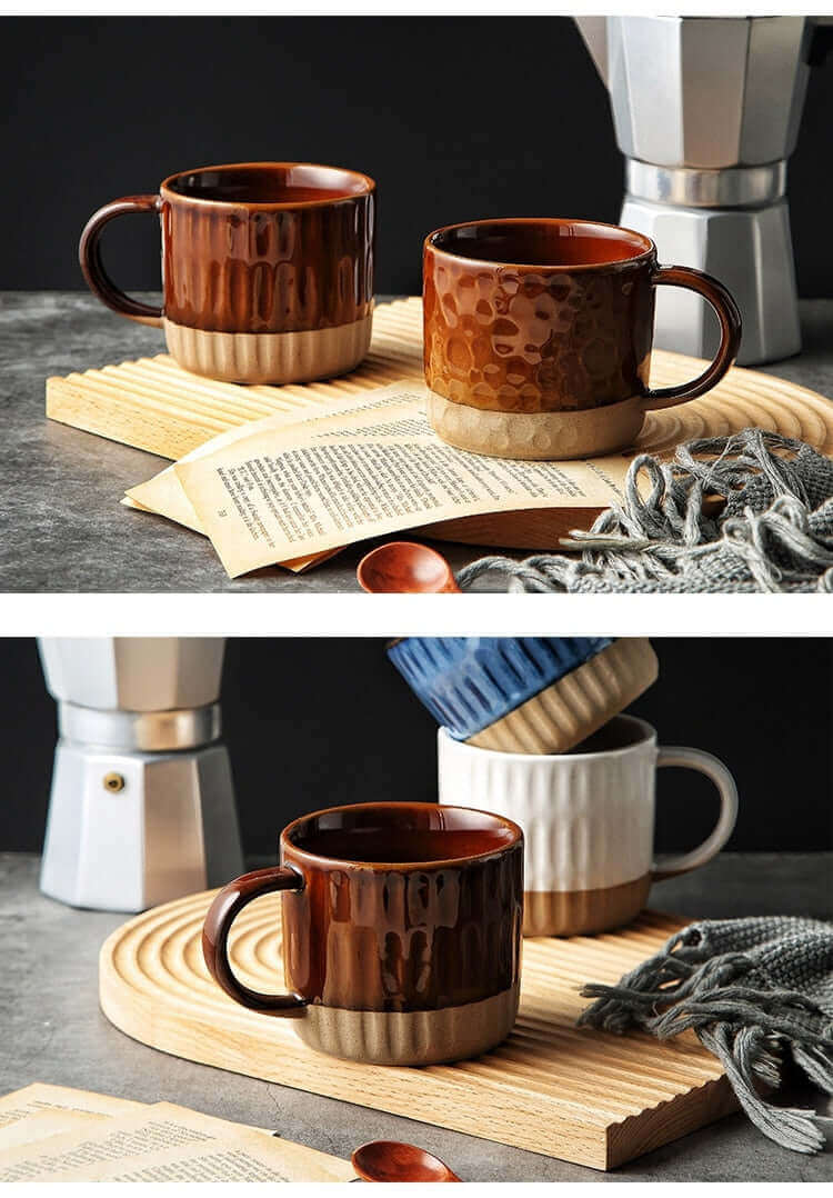 Large Retro Ceramic Coffee Cup