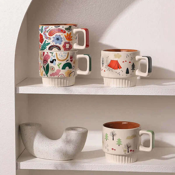 Happy Ceramic Coffee Cups