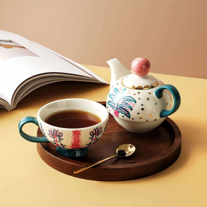 Hand-painted Exotic Tea Set