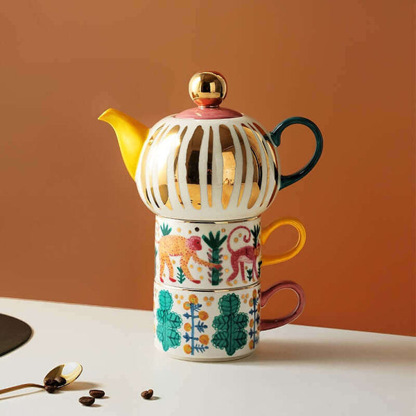 Hand-painted Exotic Tea Set