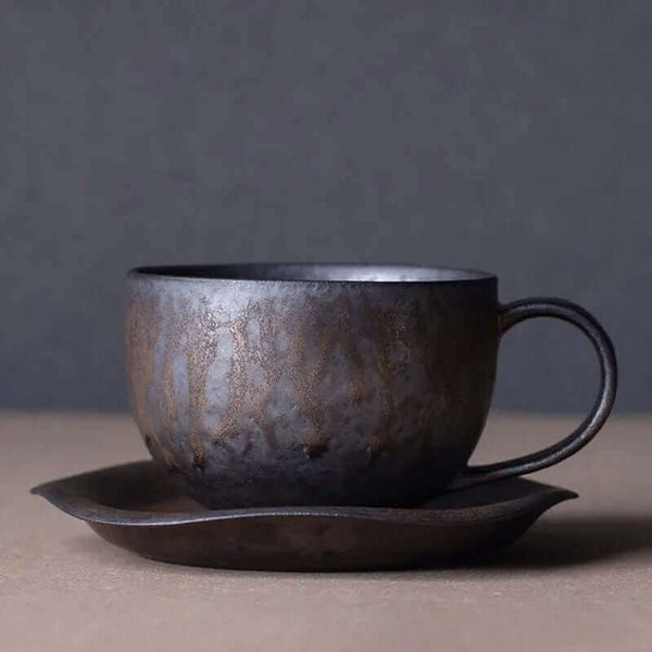 Japanese Ceramic Mug & Round Saucer