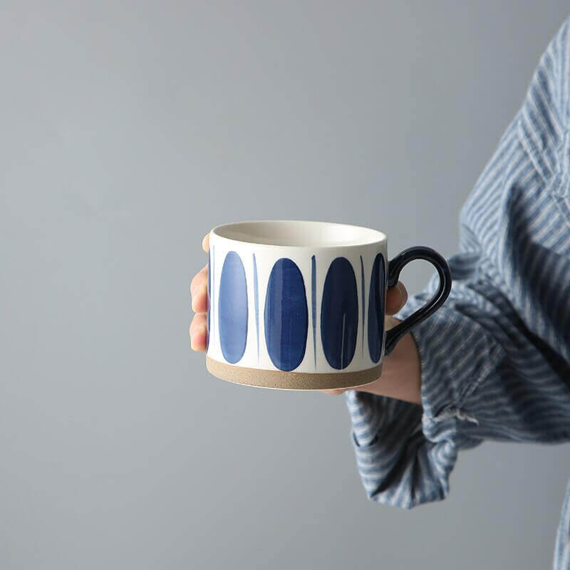 Hand-painted Retro Ceramic Mugs - come in 8 different patterns