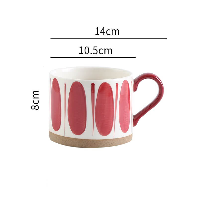 Hand-painted Retro Ceramic Mugs - come in 8 different patterns