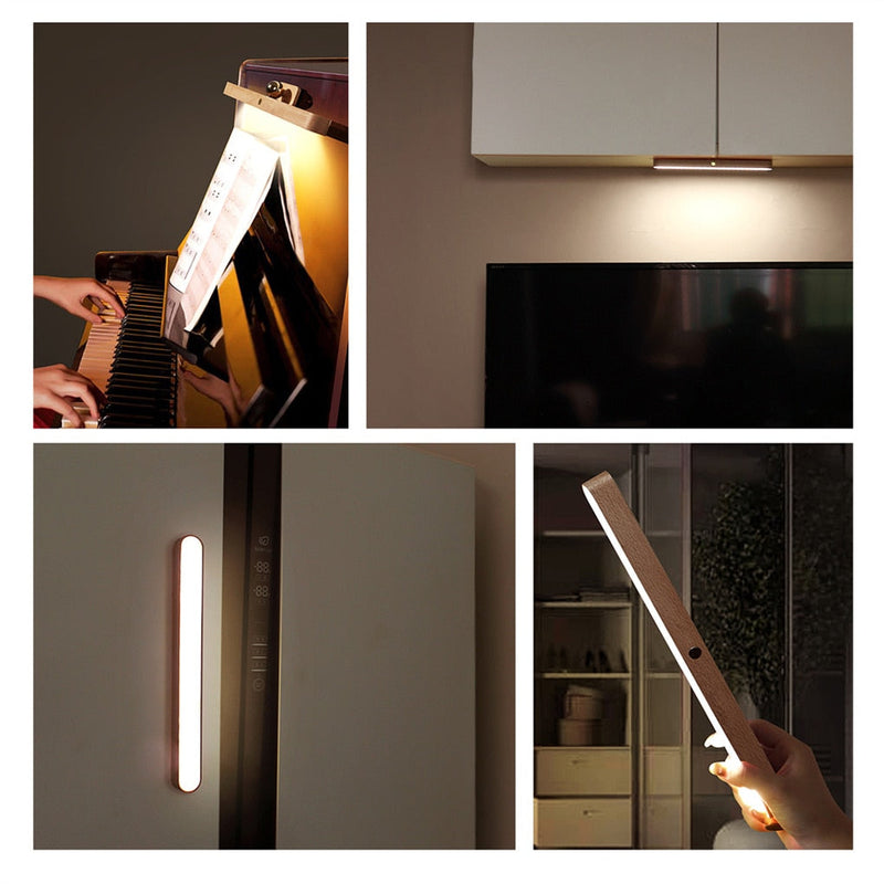 3 Modes Cordless Touch Wood Light Bar