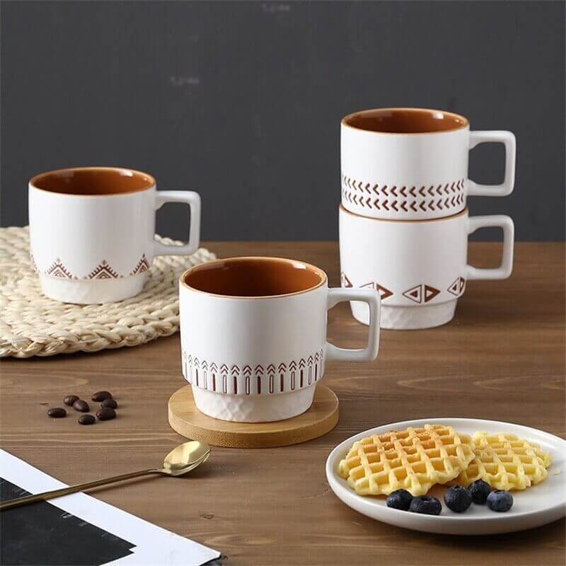 Chic Sunday Porcelain - Mid-Century Modern Retro Coffee Cups