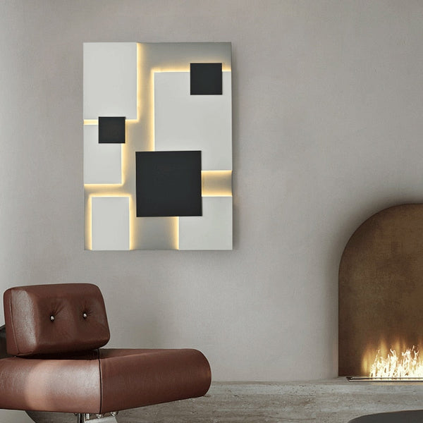 Abstract Black & White Geometry Shapes Designer Wall Lamp