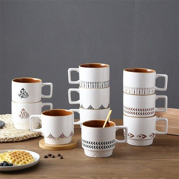 Chic Sunday Porcelain - Mid-Century Modern Retro Coffee Cups