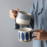 Hand-painted Retro Ceramic Mugs - come in 8 different patterns