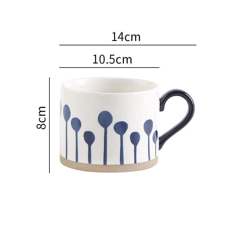 Hand-painted Retro Ceramic Mugs - come in 8 different patterns