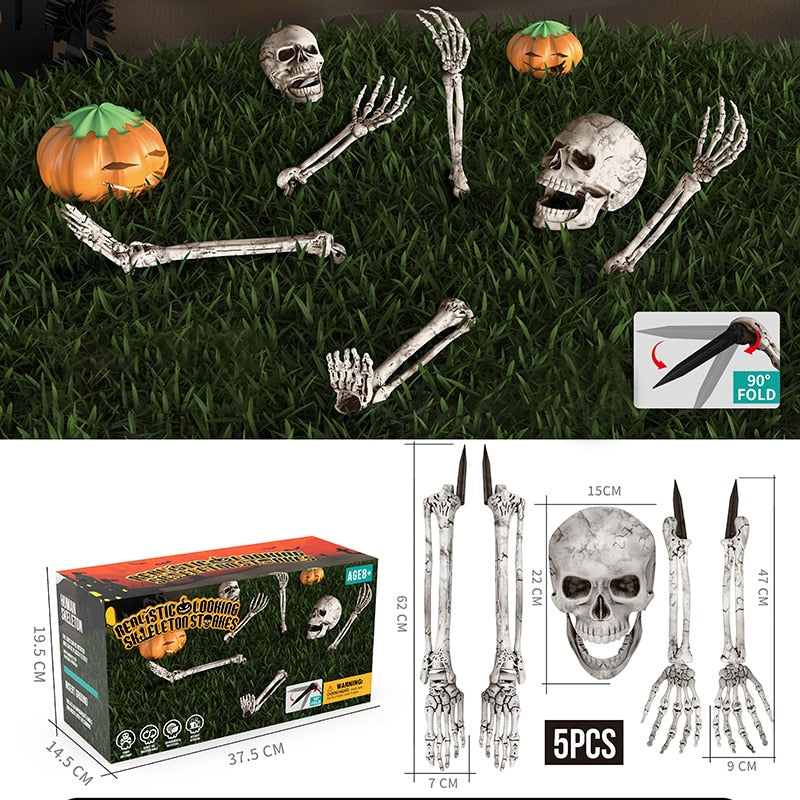 Skeleton Stakes Halloween Graveyard Decor
