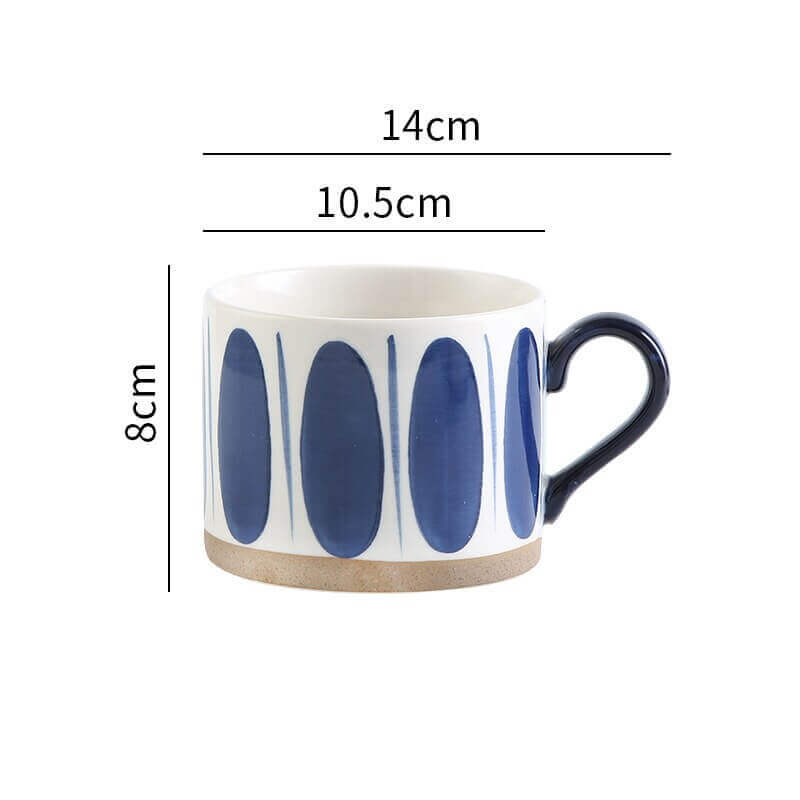 Hand-painted Retro Ceramic Mugs - come in 8 different patterns